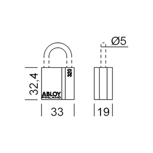 ABLOY Padlock PL320C (50mm shackle)