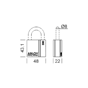 ABLOY Padlock PL330B (50mm shackle)