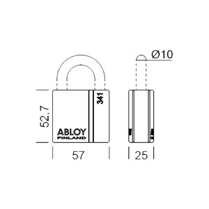 ABLOY Padlock PL341C (25mm shackle) (Meter Enclosure Application)